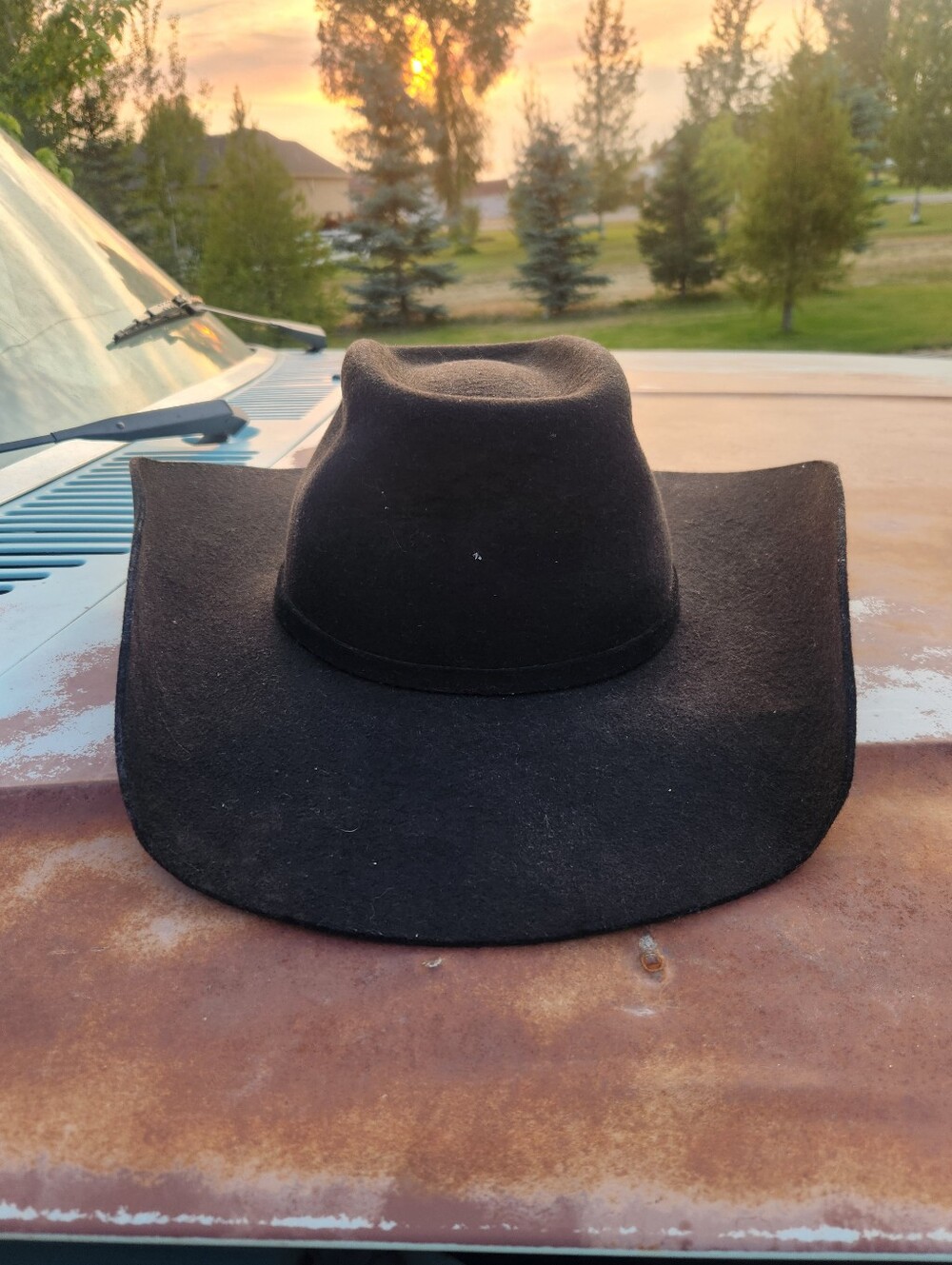 Resistol 3X Wool Black Cowboy Hat 7 5/8 - Picture 2 of 4